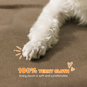 Elevated Dog Sofa Bed, Breathable Pet Sofa With Backrest And Armrest For Small Dogs, Brown