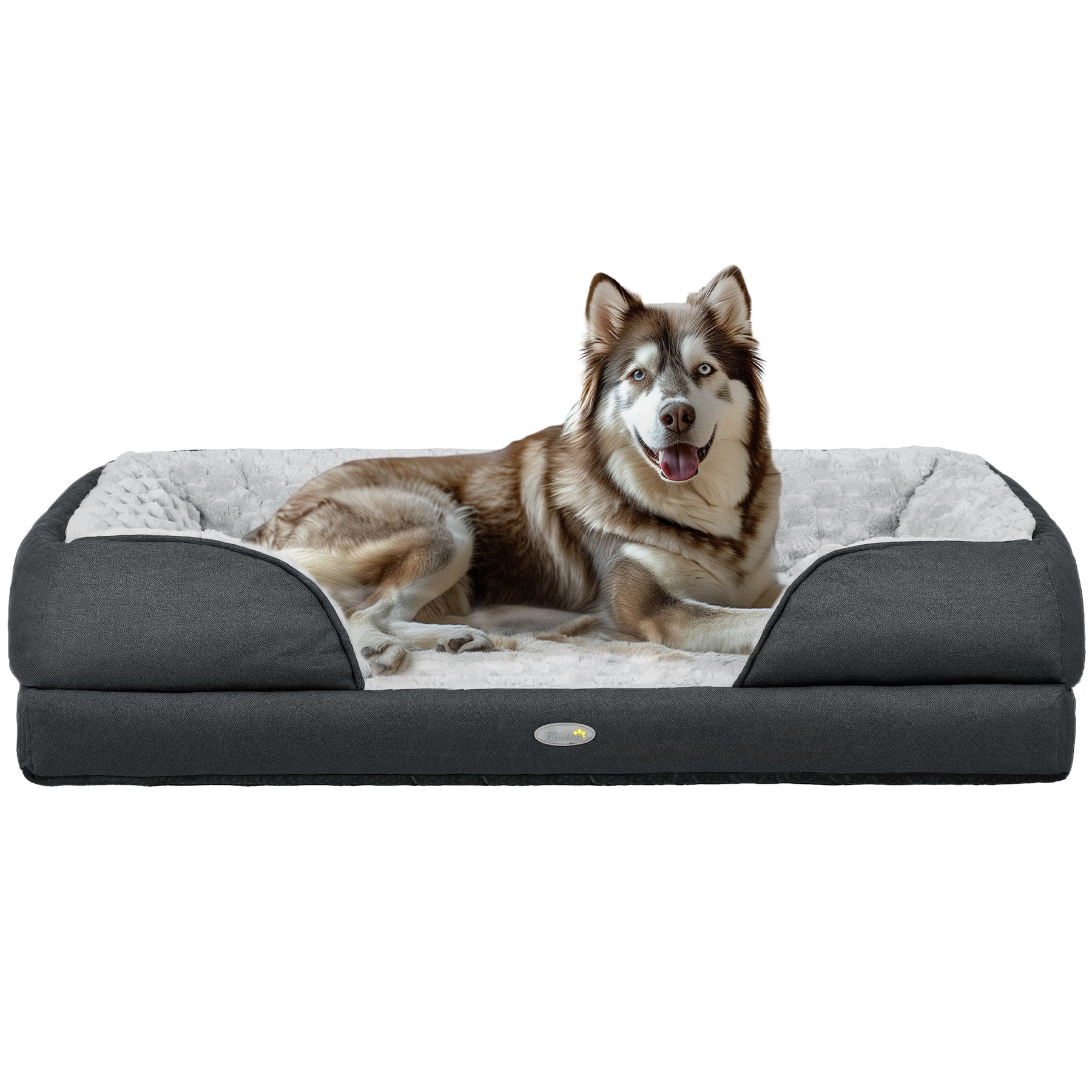 Anti-Anxiety Calming Dog Bed Pet Mattress W/ Removable Cover, Anti-Slip Bottom, For Large Dogs, 120L X 80W X 22Hcm - Charcoal Grey